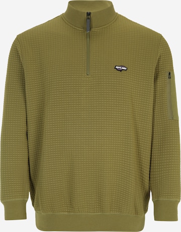 Jack & Jones Plus Sweatshirt 'BLACK' in Groen: voorkant