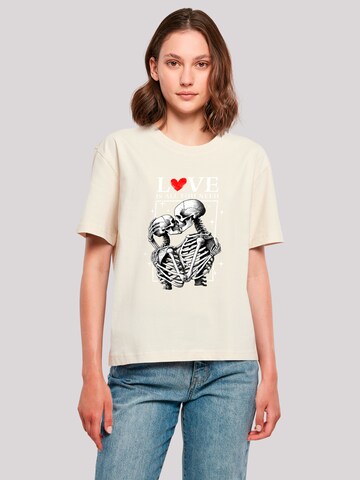 T-shirt 'Love is all you need' F4NT4STIC en beige : devant