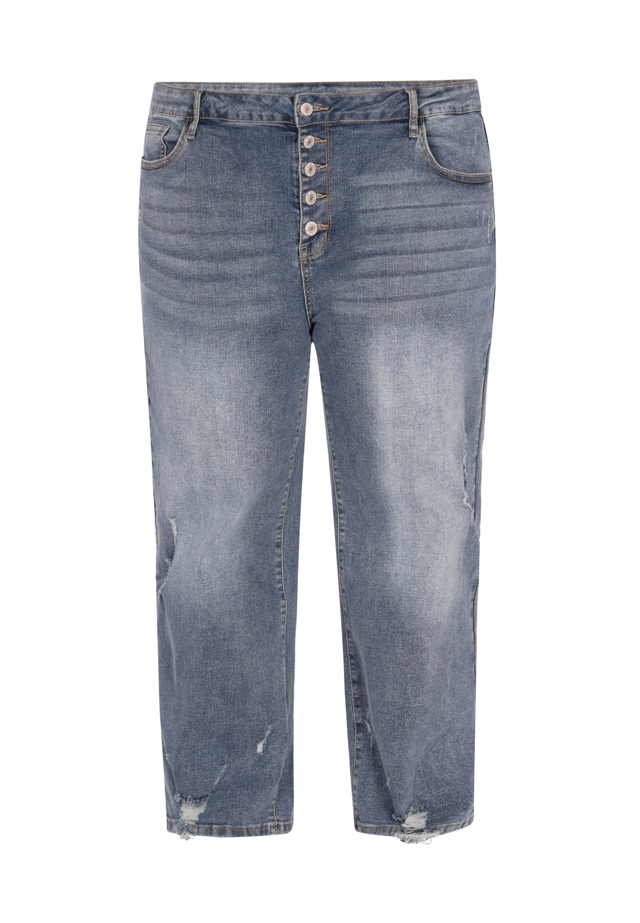 ROCKEASY - Bootcut Calças de ganga em cinzento: frente