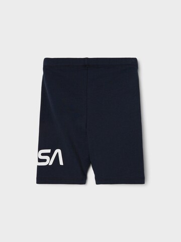 NAME IT Skinny Shorts 'NASA' in Blau