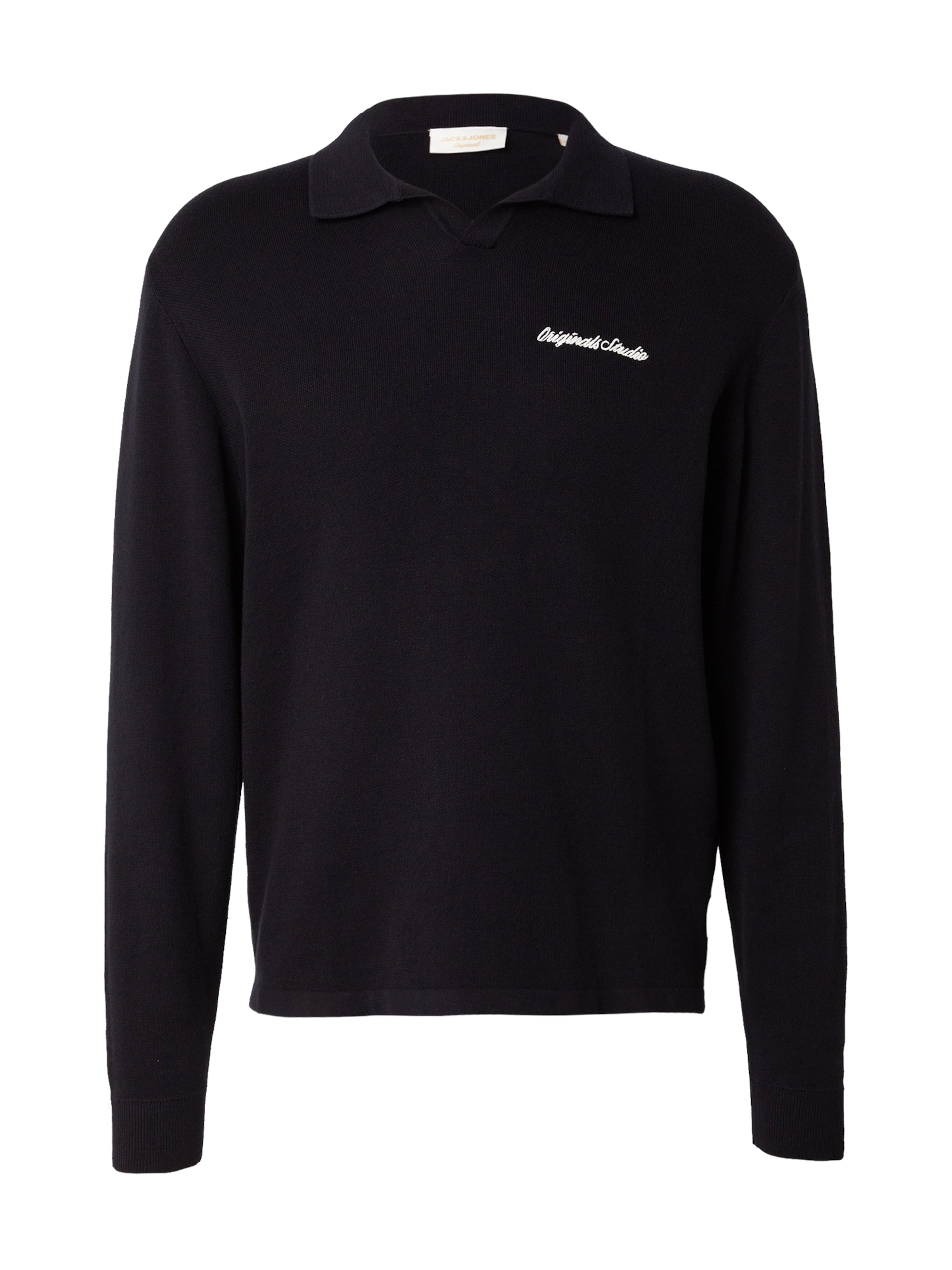 JACK & JONES Πουλόβερ 'JORNORREBRO' σε μαύρο / λευκό, Άποψη προϊόντος