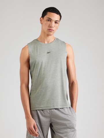 Reebok - Camiseta funcional en verde: frente
