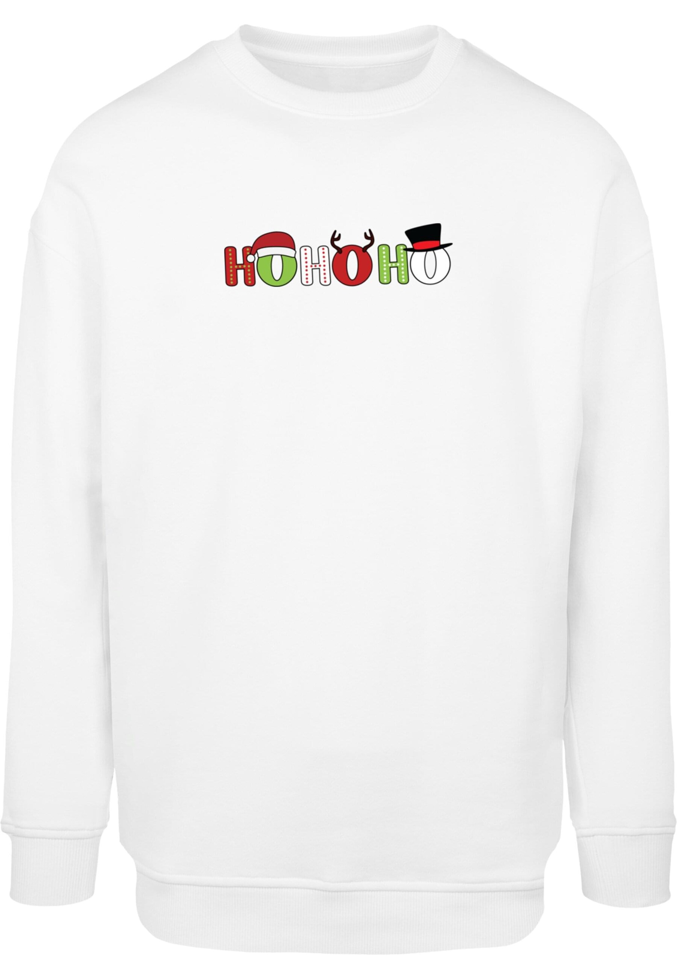 Merchcode Sweatshirt 'Christmas Ho Ho Ho' in Weiß: Vorderseite