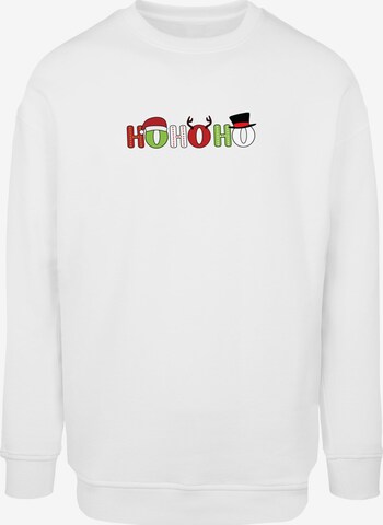 Merchcode Sweatshirt 'Christmas Ho Ho Ho' in Weiß: Vorderseite
