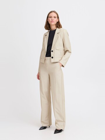 b.young Wide leg Trousers with creases ' BYDanta ' in Brown