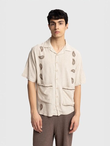 Giesto Regular fit Overhemd in Beige: voorkant