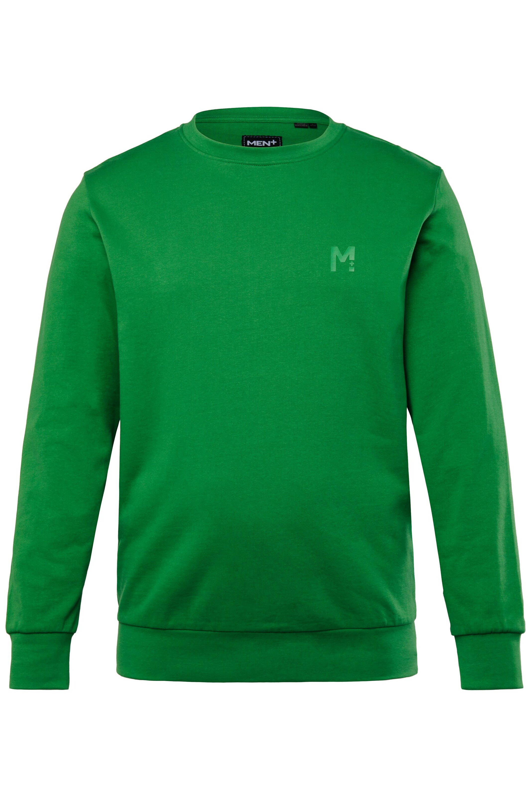 Men Plus Sweatshirt in Groen: voorkant