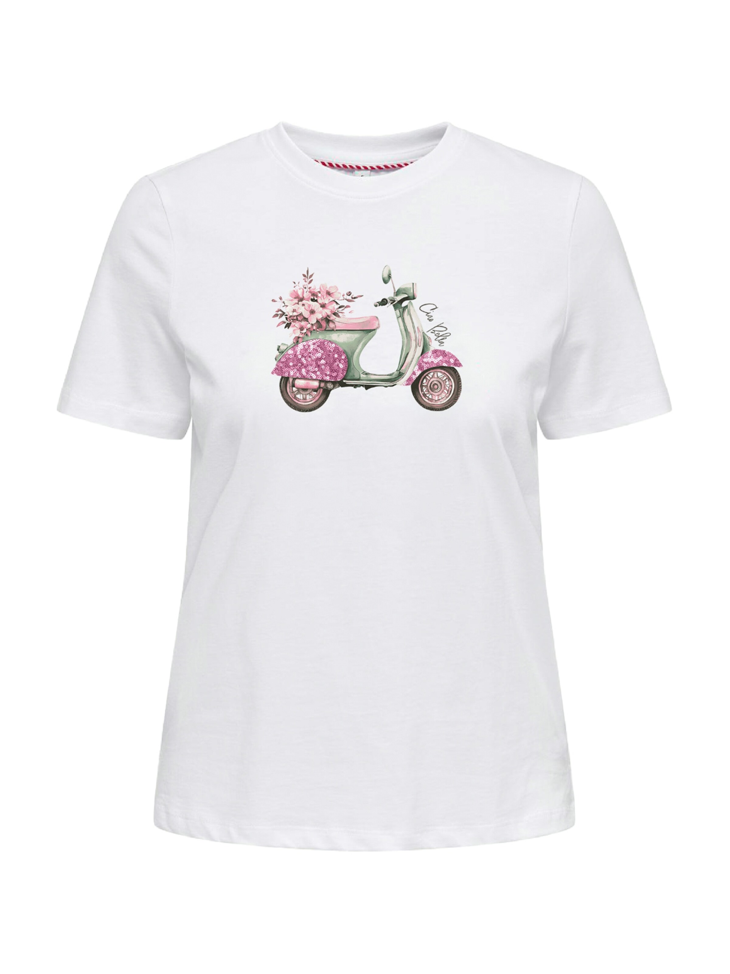 rózsaszín / fekete / piszkosfehér ONLY Póló 'ONLKITA', Termék nézet