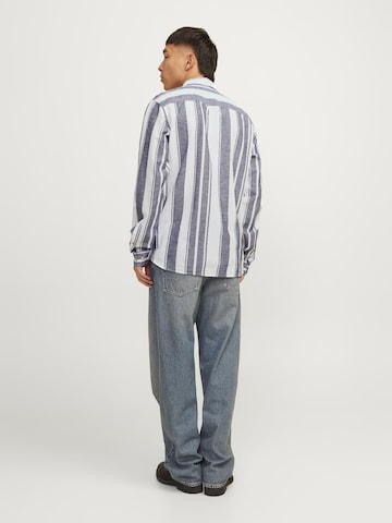 JACK & JONES Comfort fit Button Up Shirt 'JJESummer' in Blue