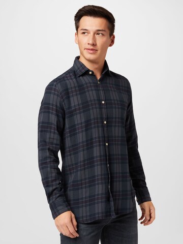 Scalpers Regular fit Button Up Shirt in Blue: front