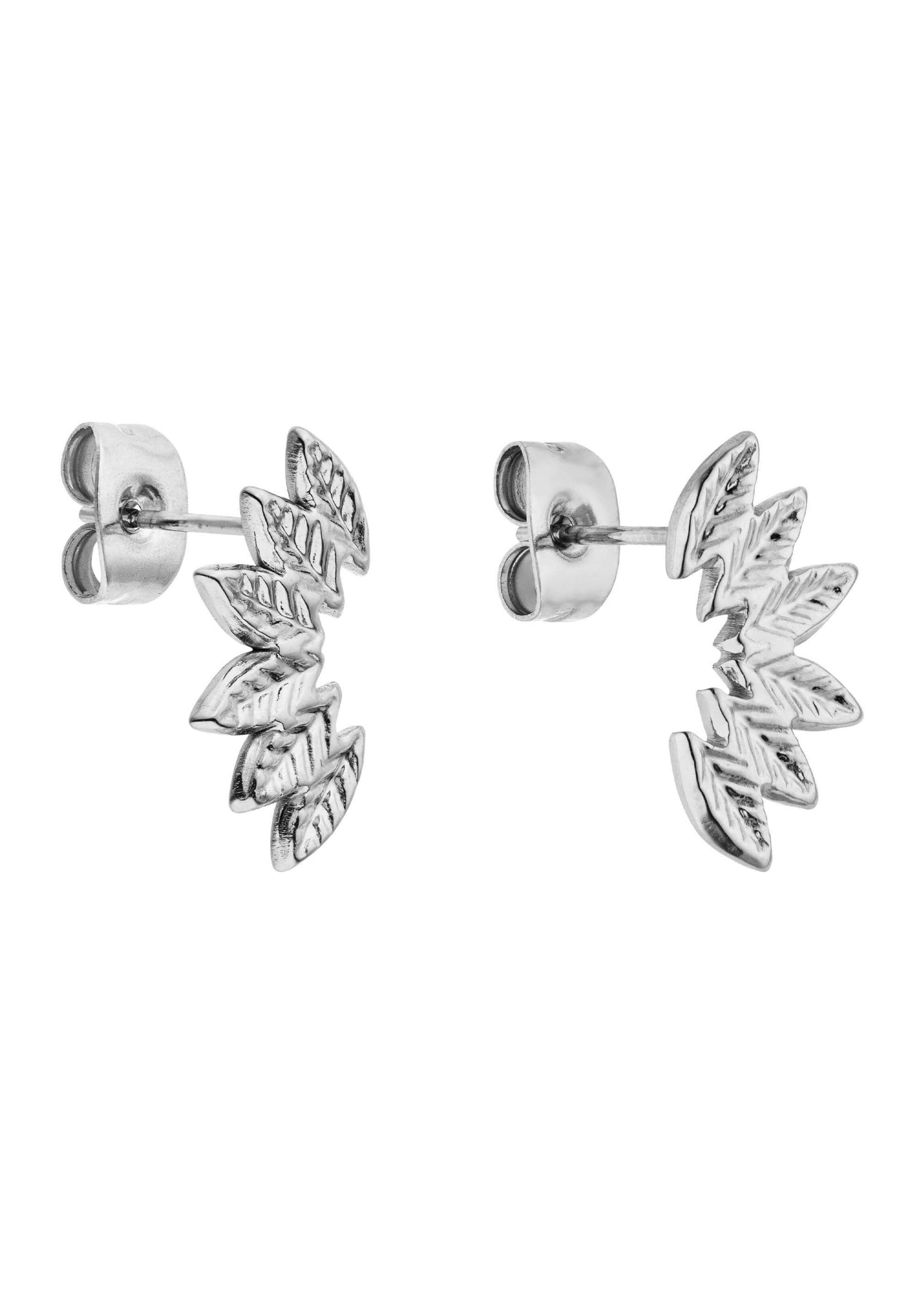 PURELEI Ohrringe 'Leaf' in Silber: Vorderseite