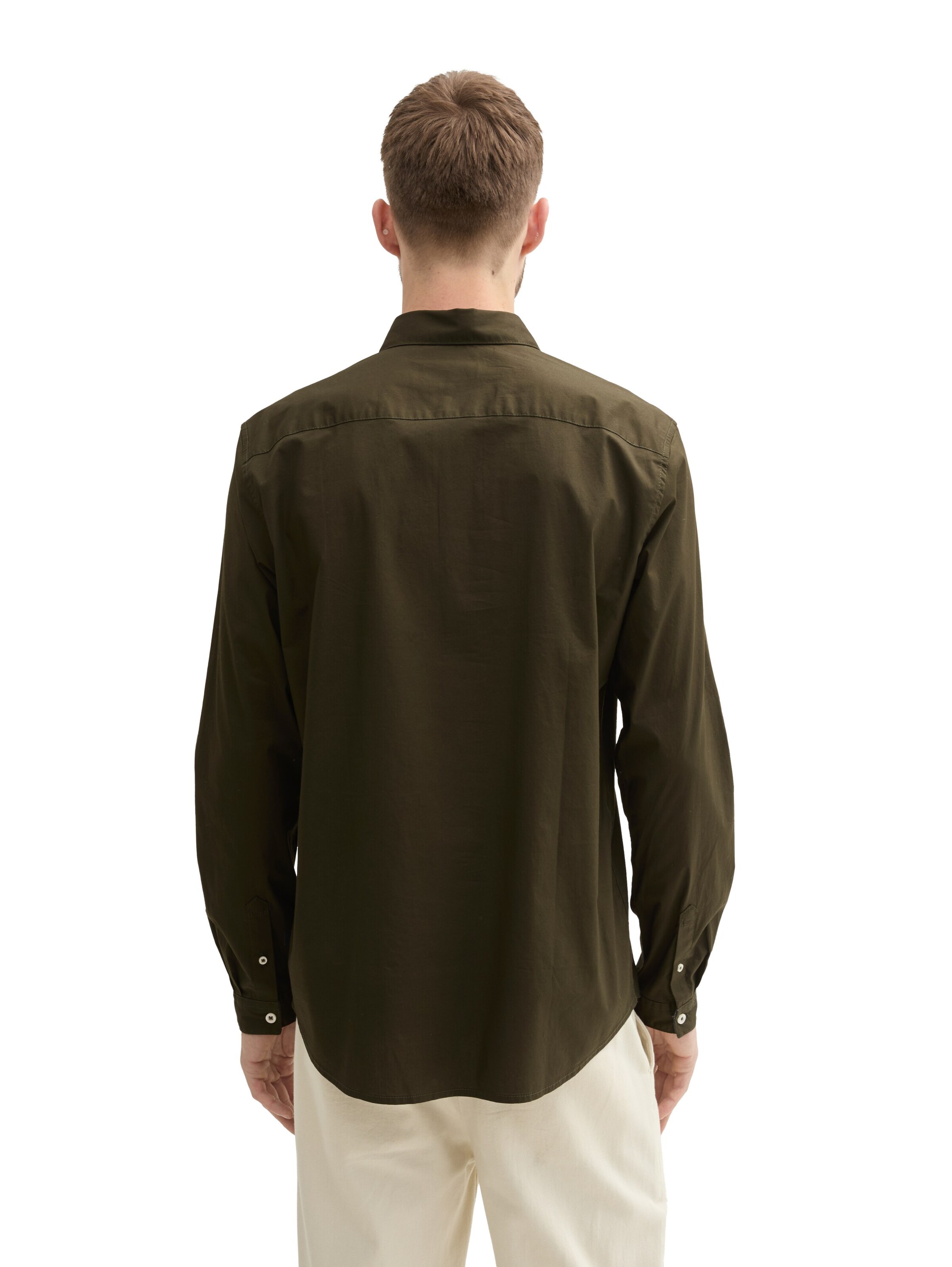 TOM TAILOR Comfort fit Button Up Shirt in Green