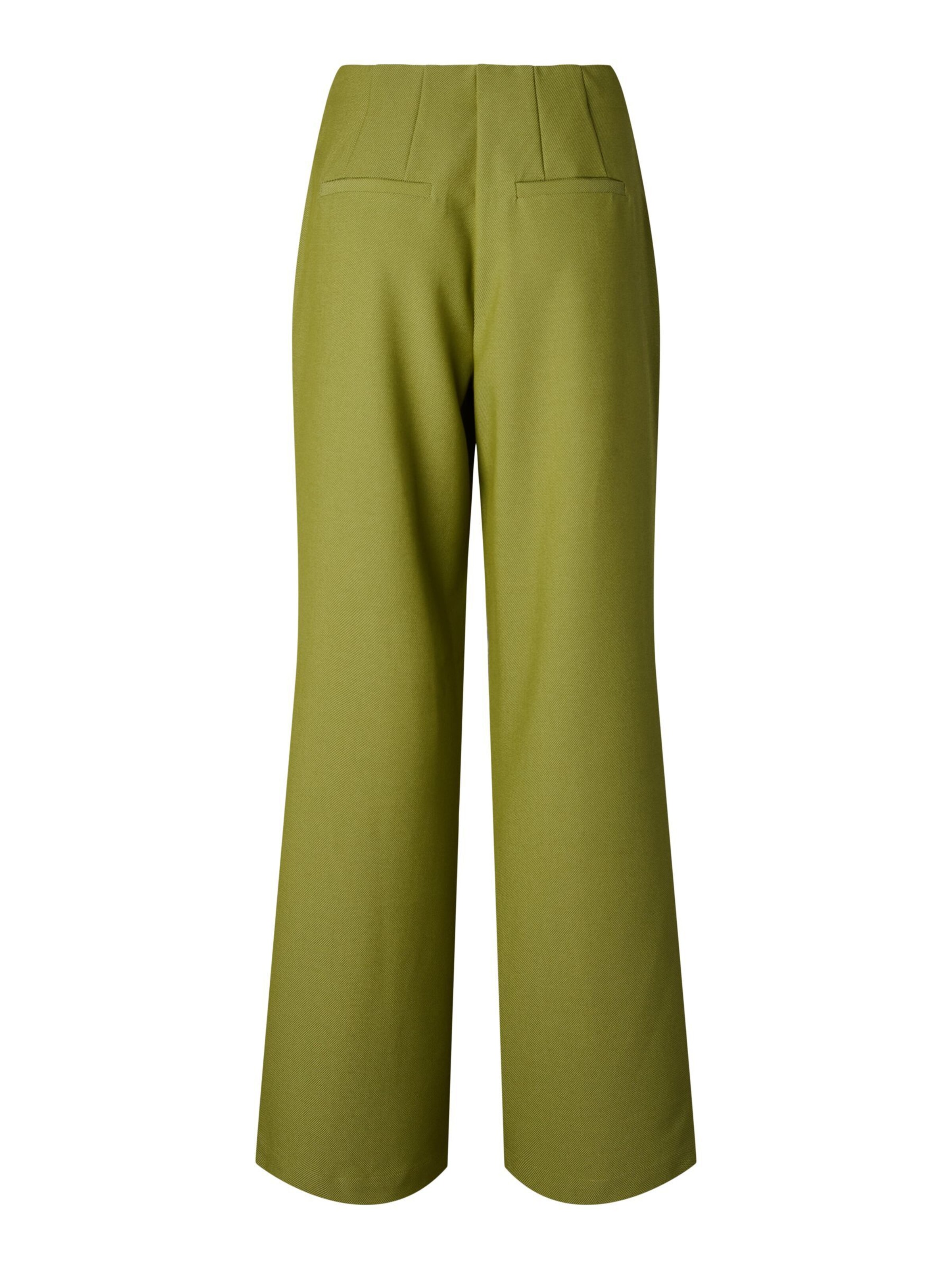 YAS Loose fit Trousers with creases 'REEMAJ' in Green
