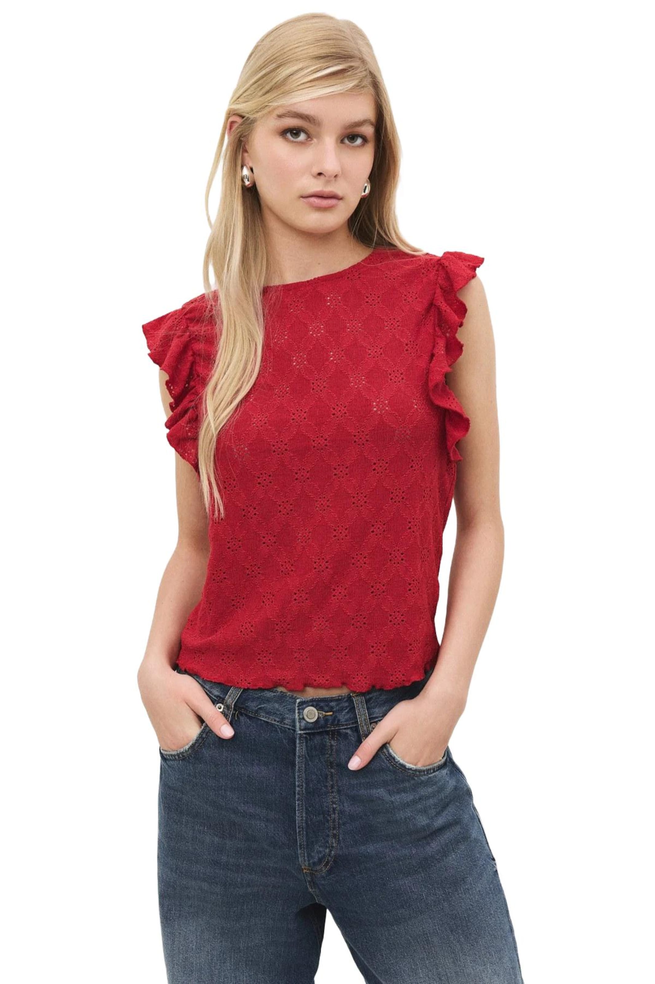 No Matter What Bluse in Rot: Vorderseite