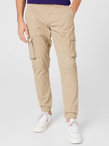 Only & Sons Tapered Cargo Pants 'Cam Stage' in Beige: front