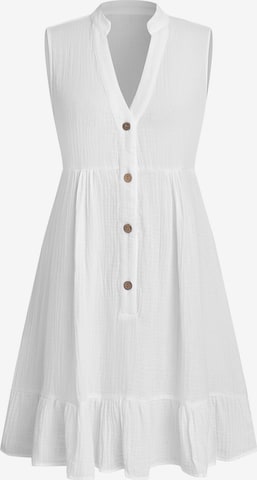 Cupshe Beach Dress in White: front