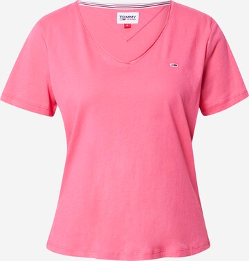 T-shirt Tommy Jeans en rose : devant