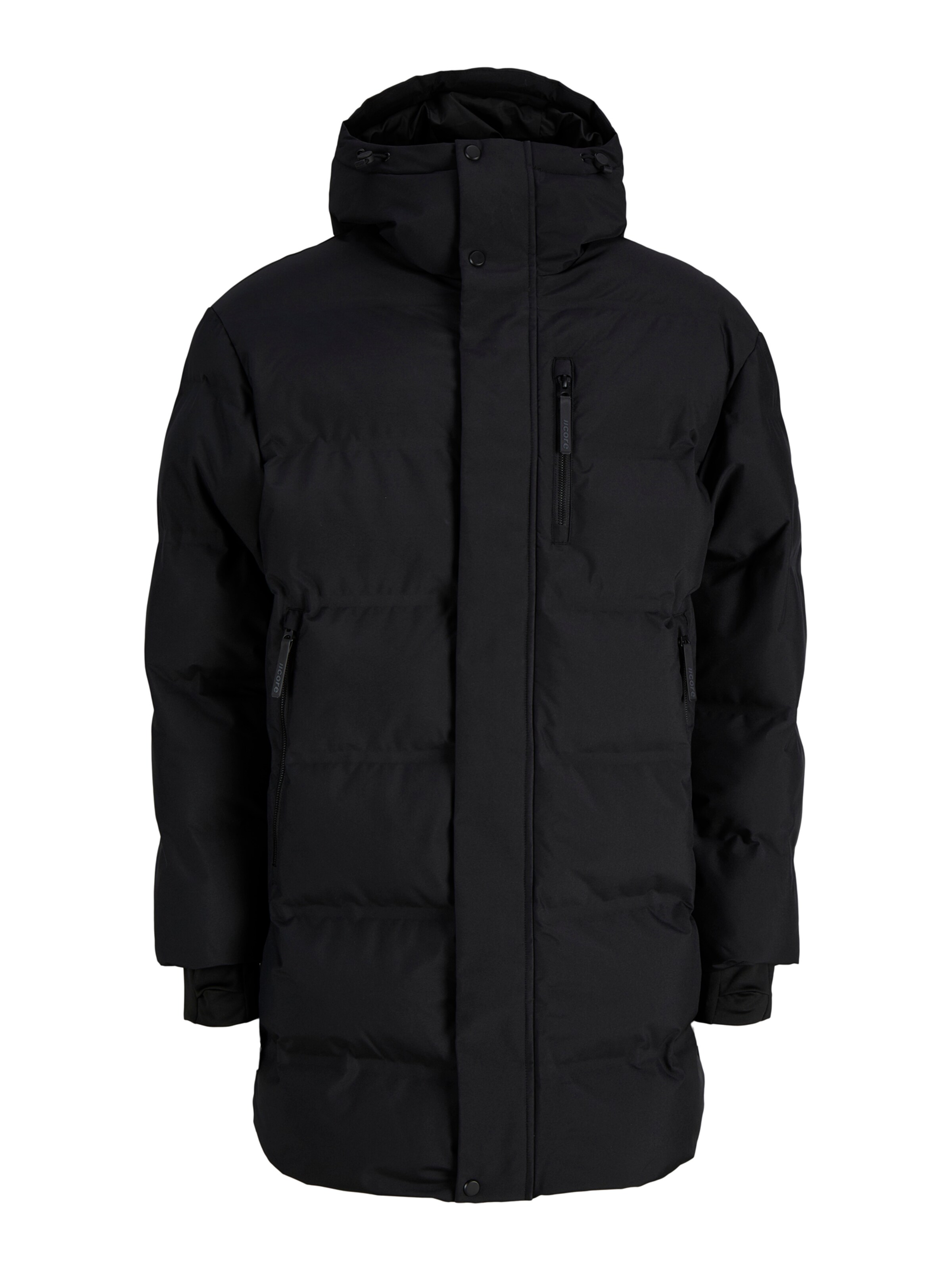 JACK & JONES Zimski plašč 'JCOTRACE ALPHA' | črna barva: sprednja stran