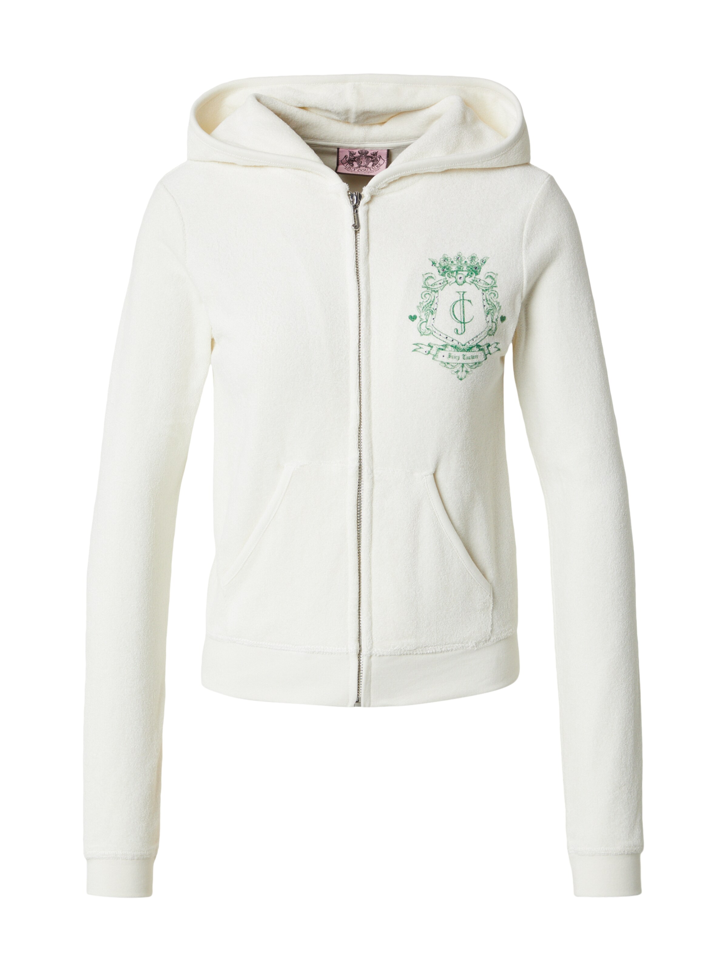 Juicy Couture Ζακέτα φούτερ 'ROBYN' σε λευκό: μπροστά