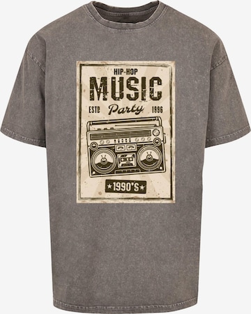 T-Shirt 'Retro Boom' Mister Tee en gris : devant