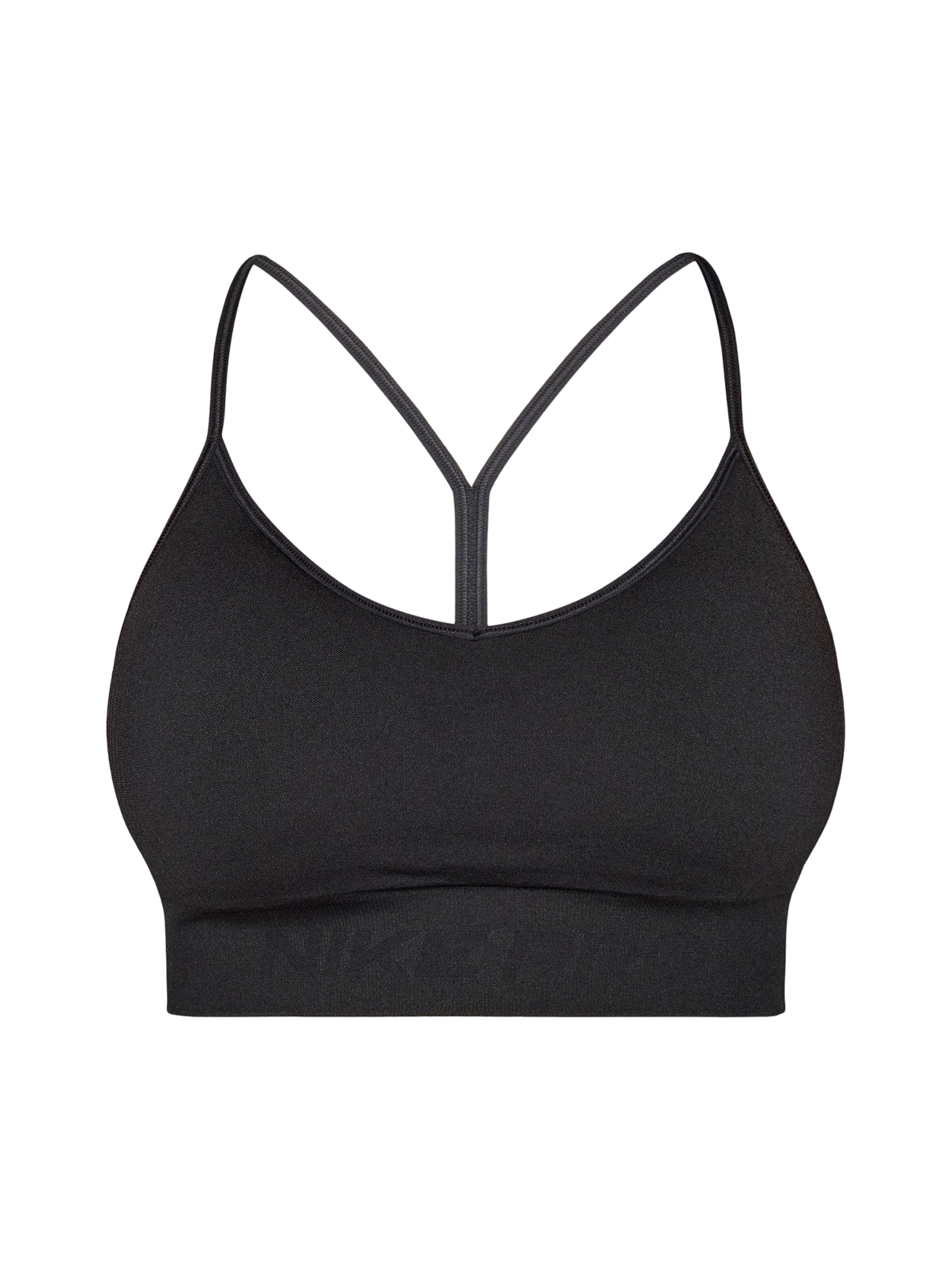 NIKE Бюстие Спортен сутиен в черно: отпред