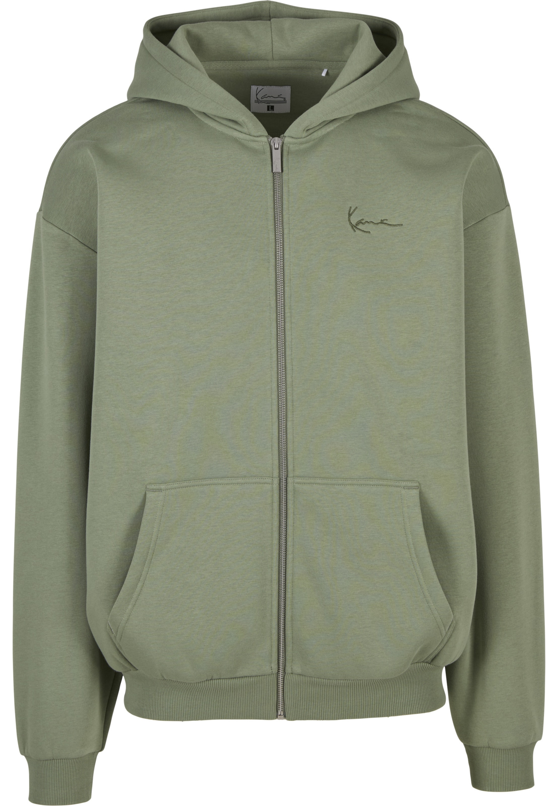 Giacca di felpa 'Essential' di Karl Kani in verde: frontale