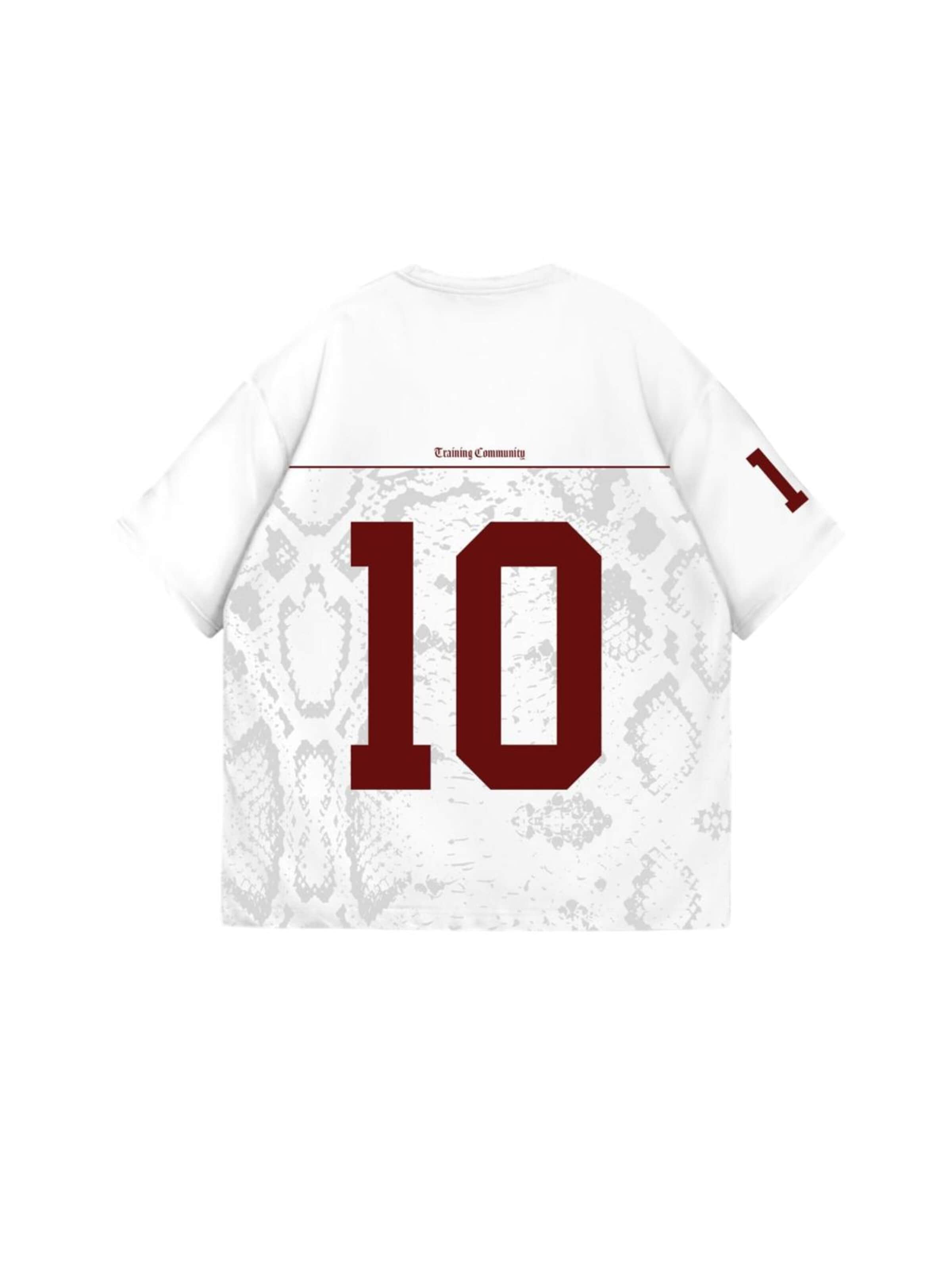 T-Shirt 'Oversize Brooklyn T-shirt - Ecru and Bordeaux' Kleidermafia en beige : devant