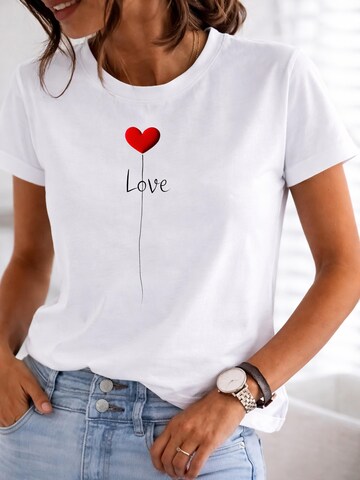 RMK Shirt 'Herz Ballon' in White: front