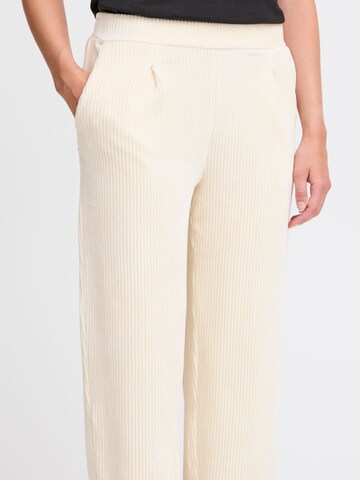 ICHI - Loosefit Calças com pregas em branco