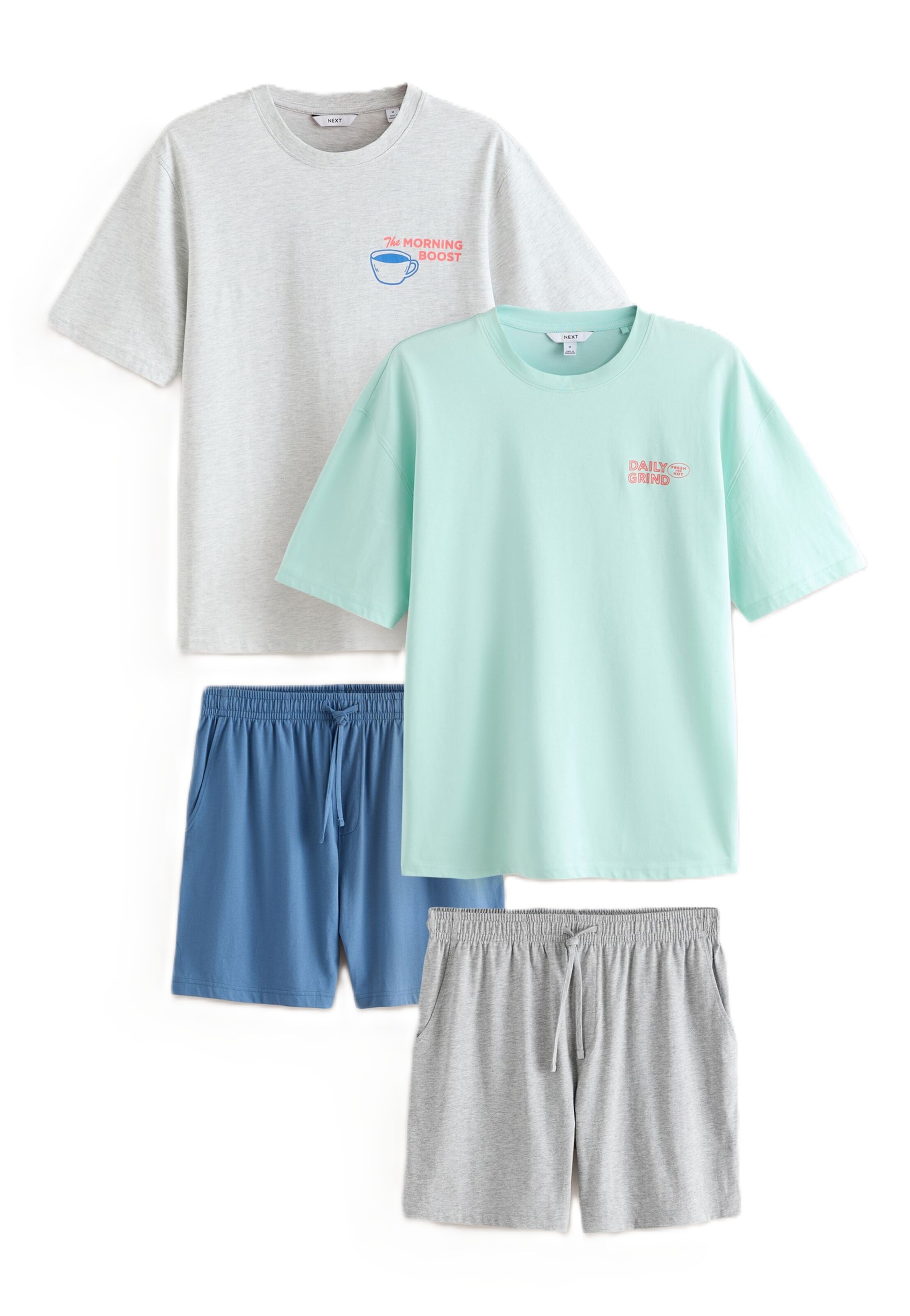 Next Къса пижама в сиво: отпред