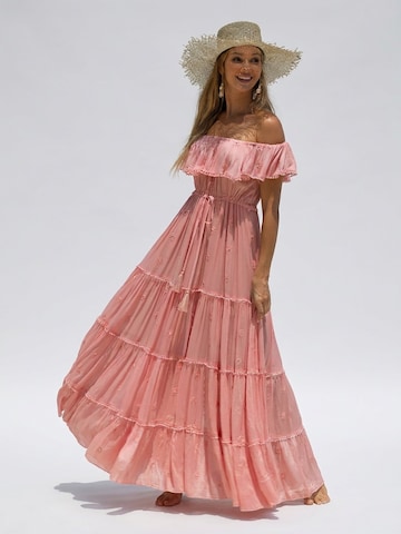 Miss June Dress 'Robe Longue Kate' in Pink