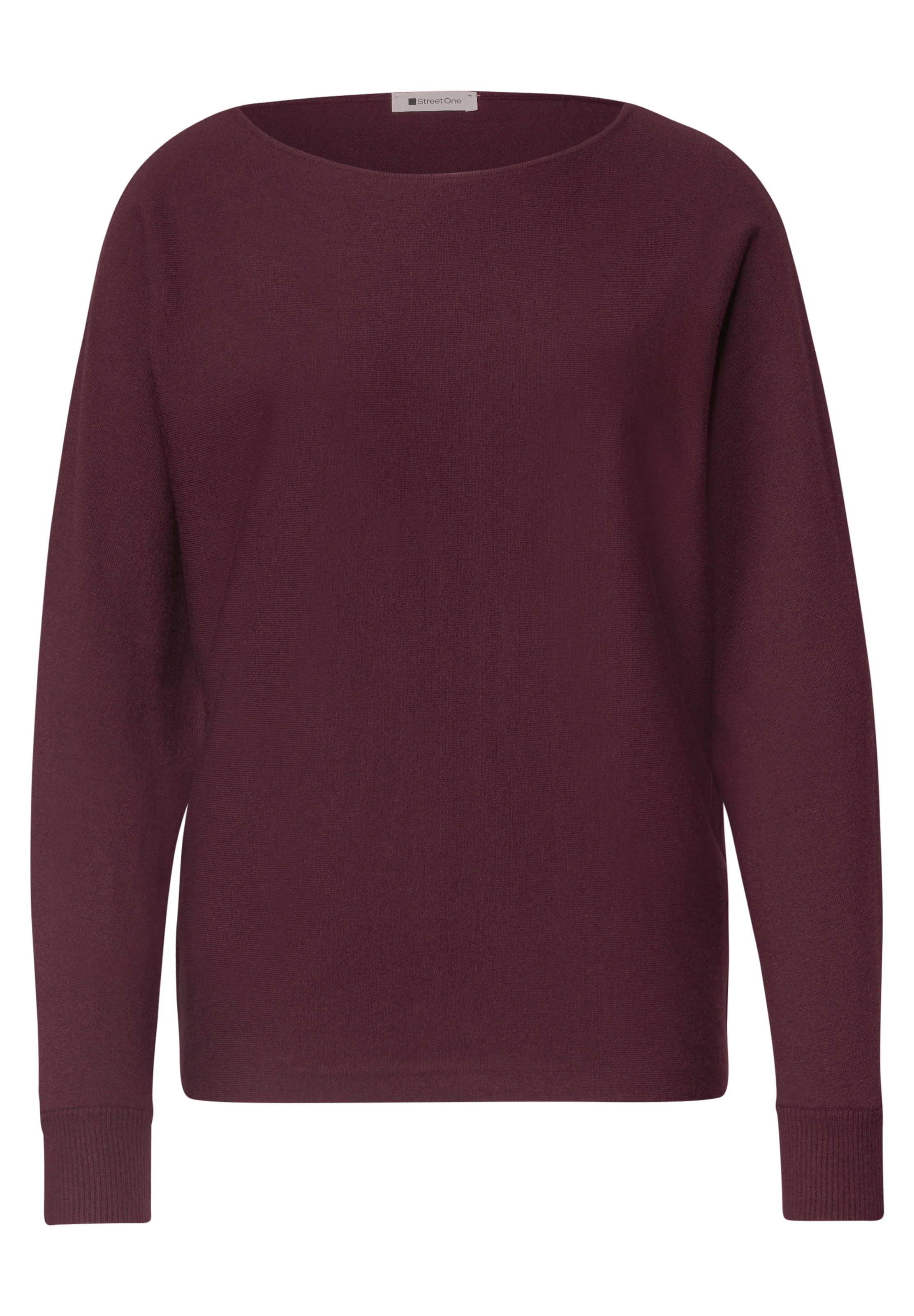 STREET ONE Dolman Pullover mit Boat Neck in Rot: Vorderseite