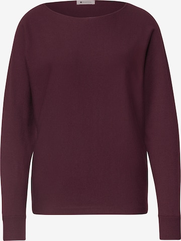STREET ONE Dolman Pullover mit Boat Neck in Rot: Vorderseite