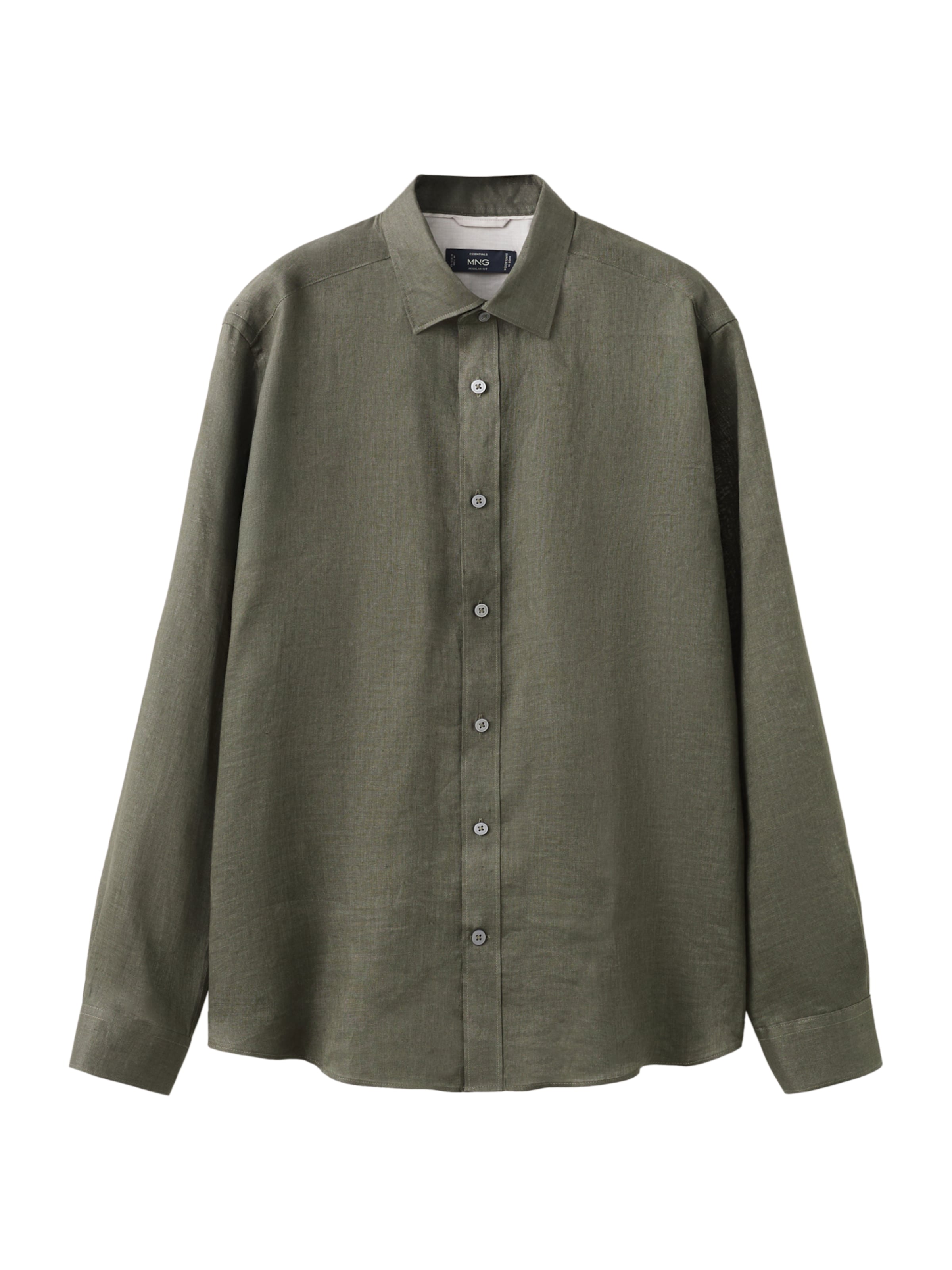 MANGO MAN Button Up Shirt 'PARROT' in Green: front