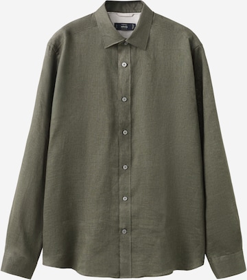 MANGO MAN Button Up Shirt 'PARROT' in Green: front