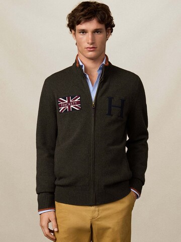Hackett London Gebreid vest 'HERITAGE' in Groen: voorkant