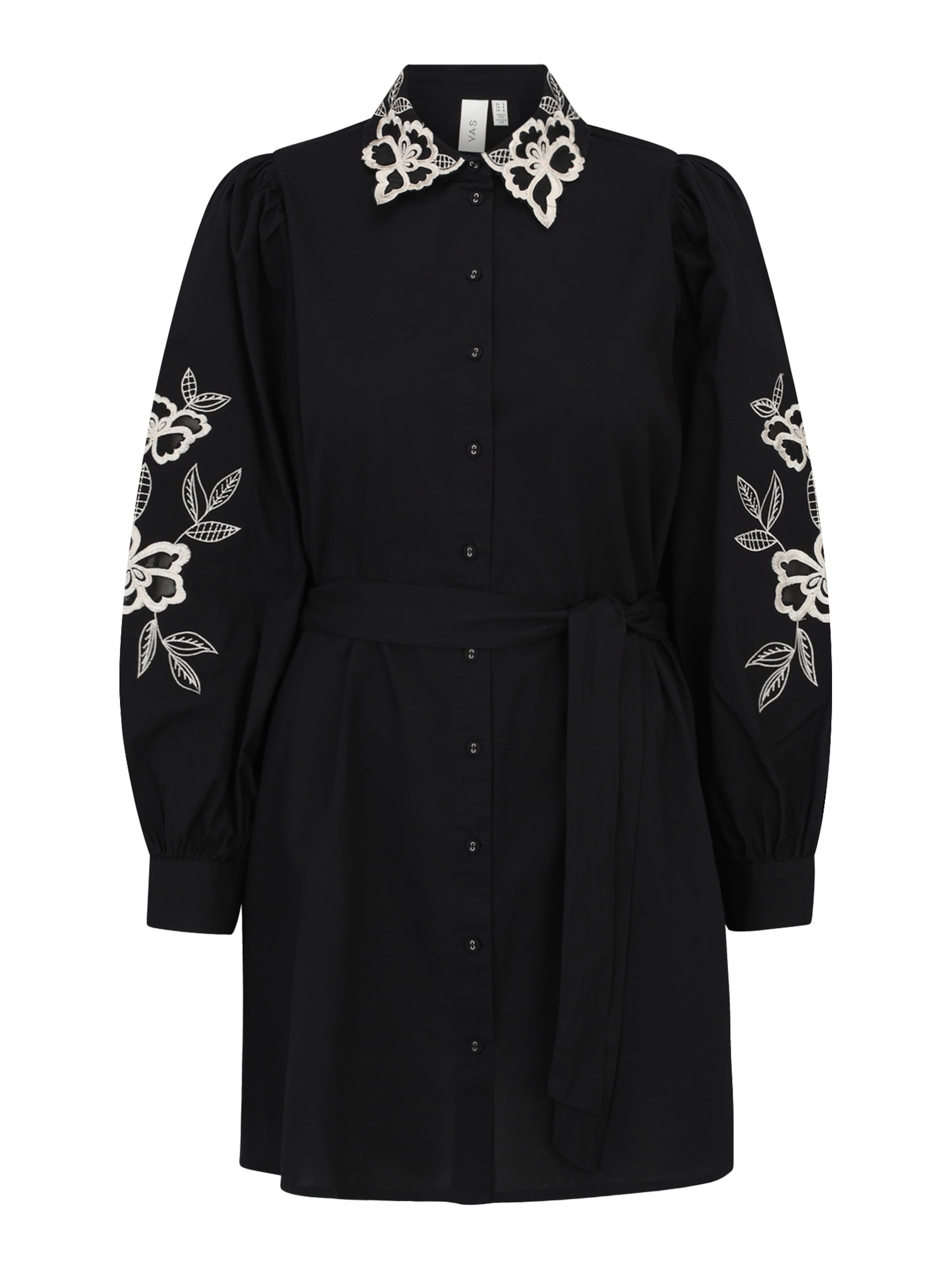 YAS Petite Košilové šaty – černá: přední strana