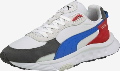 PUMA Baskets basses 'Wild Rider' en bleu / rouge / noir / blanc, Vue avec produit