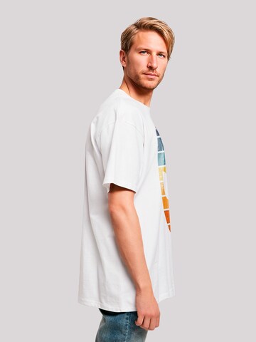 T-Shirt 'Alien Sonnenuntergang Retro' F4NT4STIC en blanc