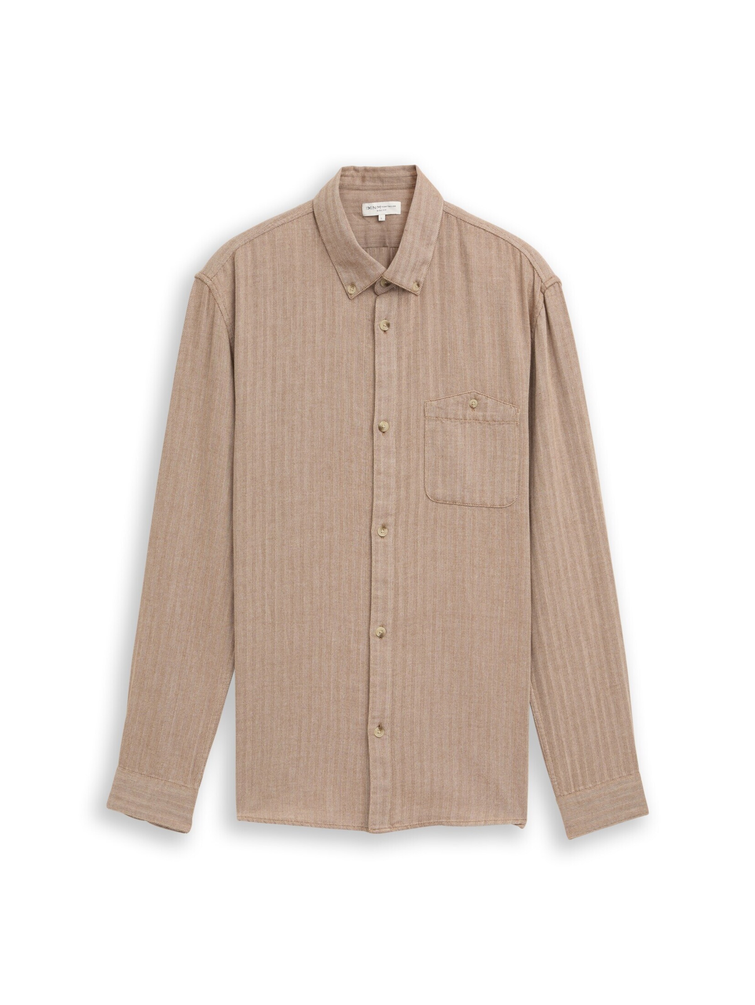 TOM TAILOR DENIM Button Up Shirt in Beige / Light brown, Item view