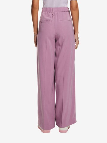 Regular Pantalon à plis ESPRIT en violet