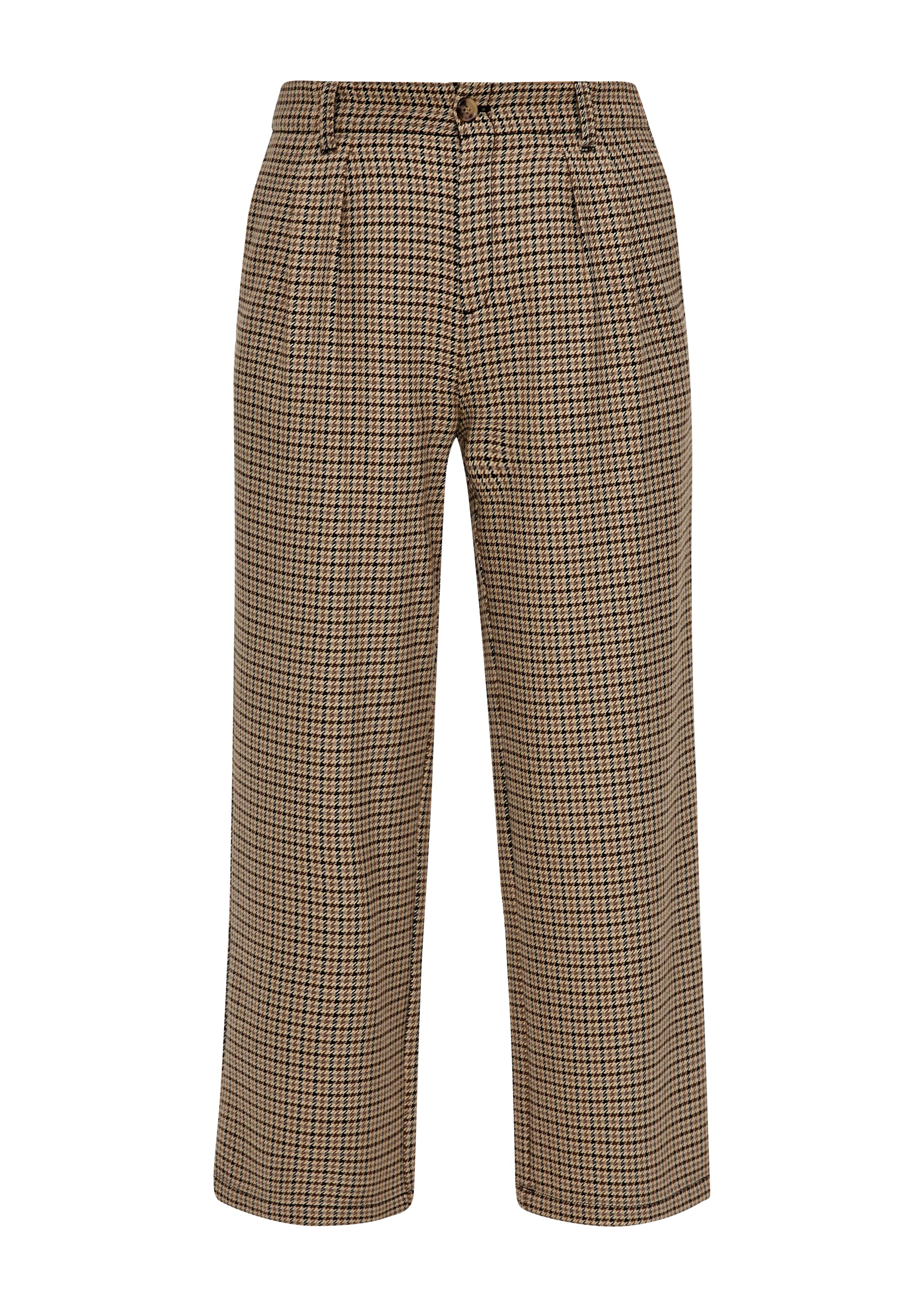 s.Oliver Wide leg Pleat-front trousers in Beige: front