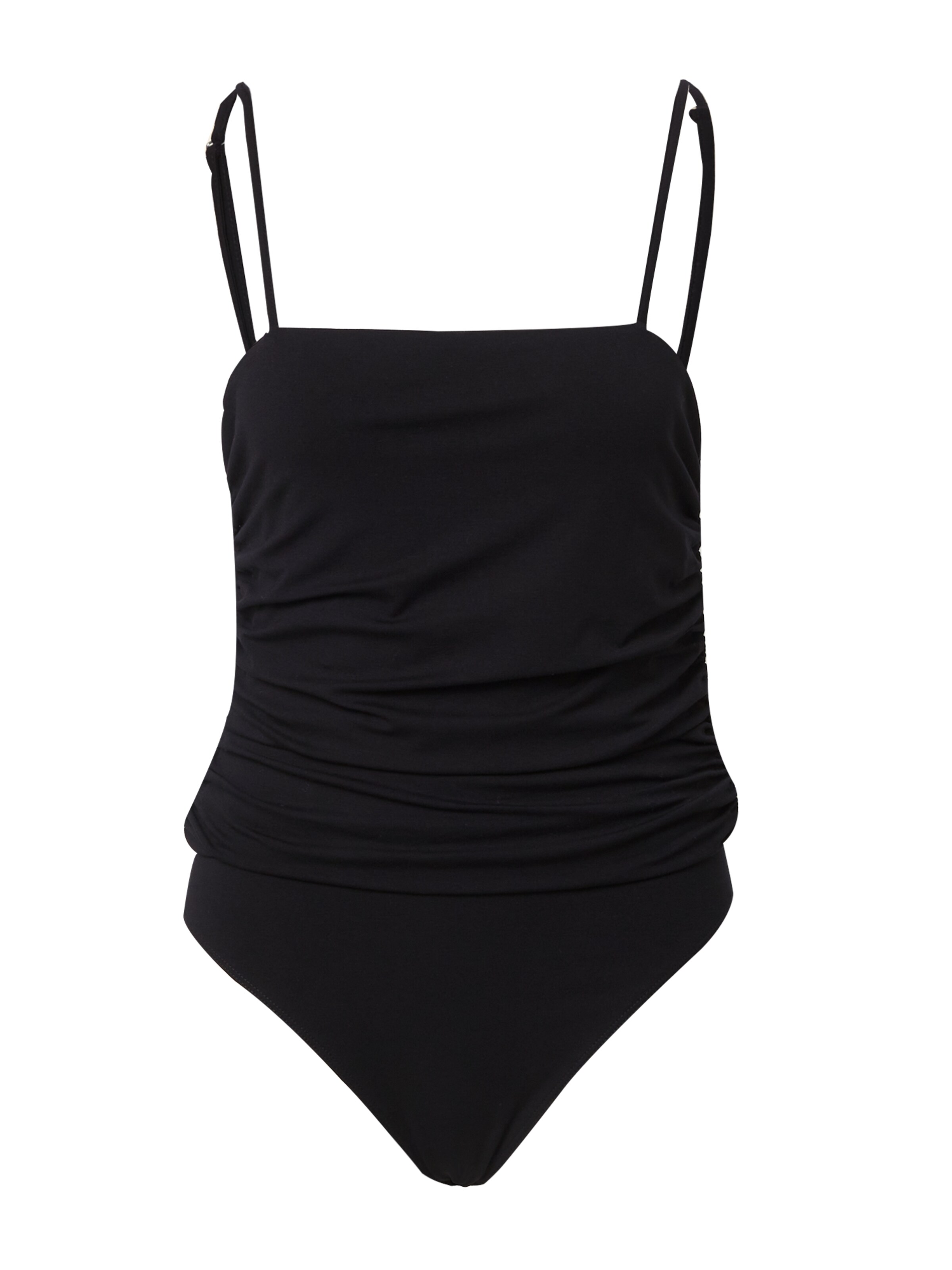 NU-IN Shirt Bodysuit in Black: front