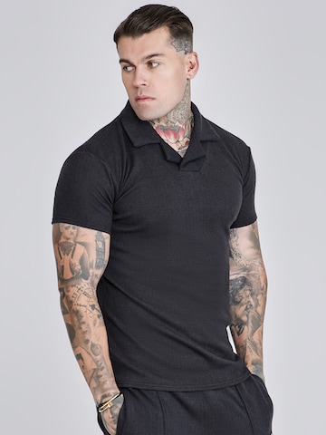 T-Shirt SikSilk en noir : devant