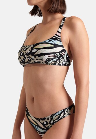ARENA Bustier Bikini 'WATER PRINT' in Beige