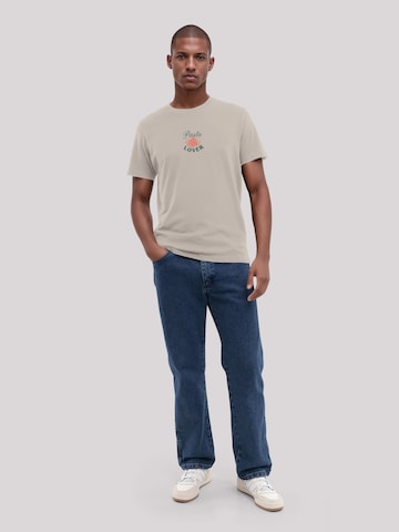 T-Shirt 'Pasta Lover' F4NT4STIC en beige