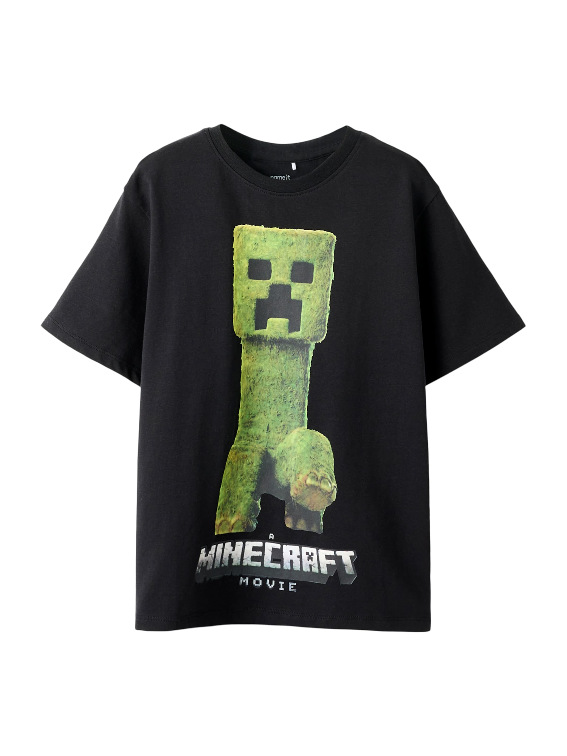NAME IT Shirt 'NKMNORAN MINECRAFT' in Zwart: voorkant
