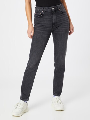 Coupe slim Jean Gina Tricot en noir : devant