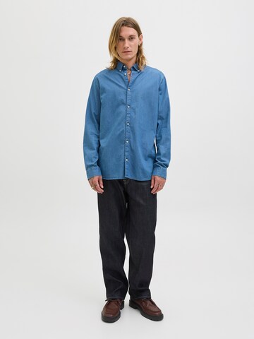 JACK & JONES Regular fit Button Up Shirt 'JJEPerfect' in Blue