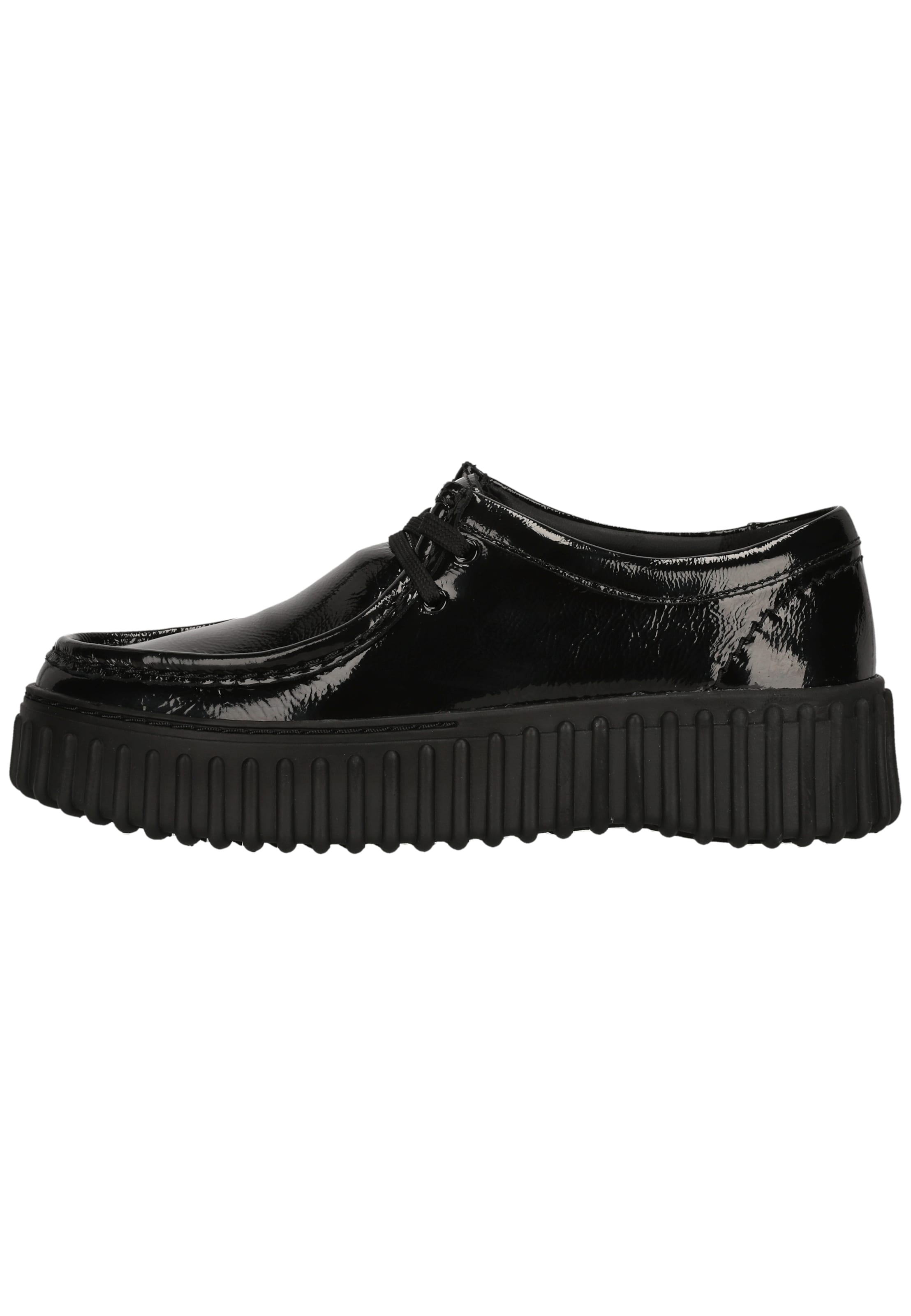 CLARKS Veterschoen 'Torhill Bee Black Pat' in Zwart